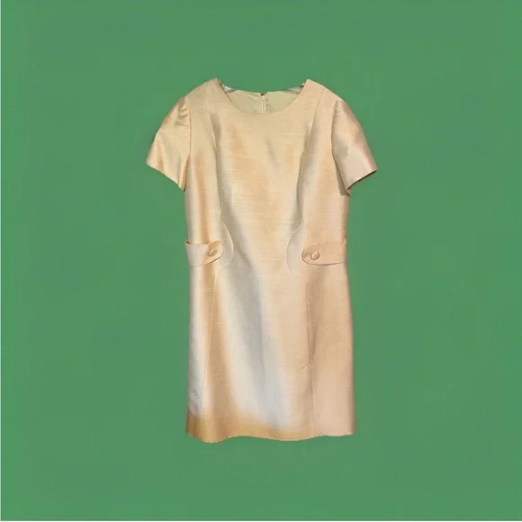 Vintage 1960s Ivory Silk Dress & Coat Set Jackie O Style Nordstrom Designer - Picture 4 of 14